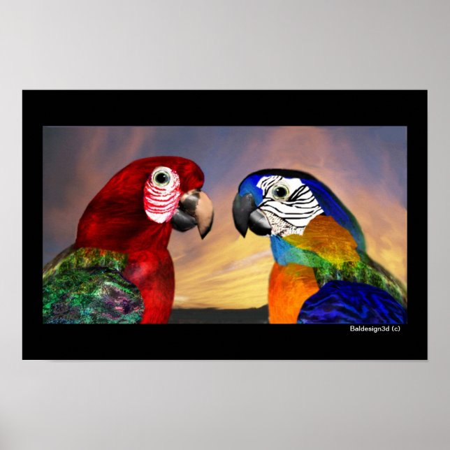 POSTER PAPAGAIOS HIPER / ARA VERMELHO E AZUL (Frente)