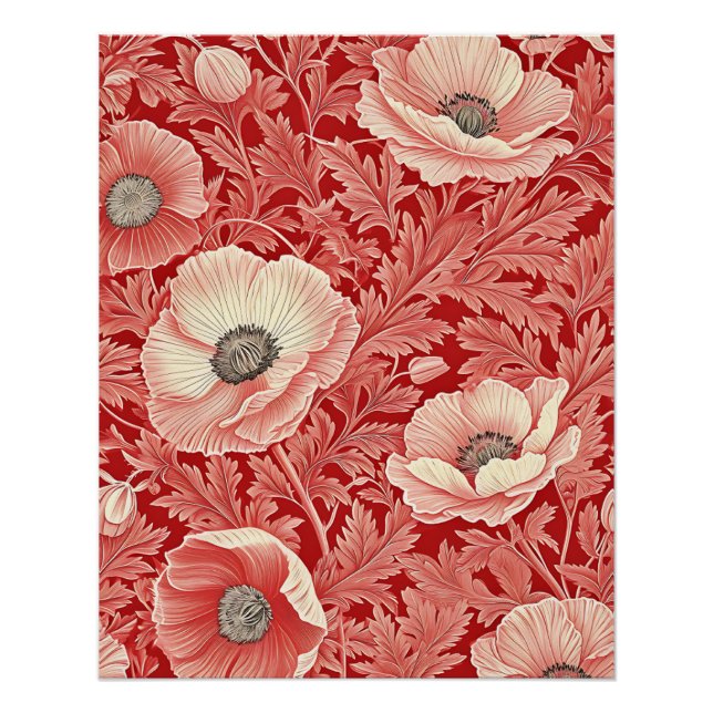 Pôster Papagaios vermelhos cor-de-rosa na moda (Frente)