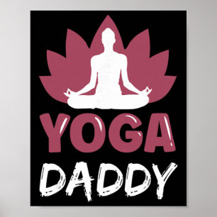 Poster Papai Amante de Yoga Fofo Hobby de Meditação Pai P