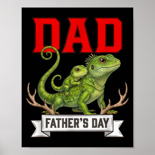 Poster Papai Dia dos Pais Lagartos Fantasia Amante de Ani