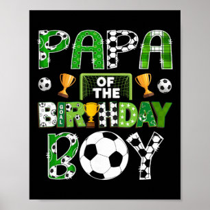 Poster Papai do jogador de futebol do menino aniversarian