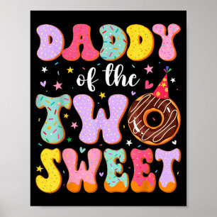Poster Papai dos Dois Doce 2º Aniversário Donut Bday Par