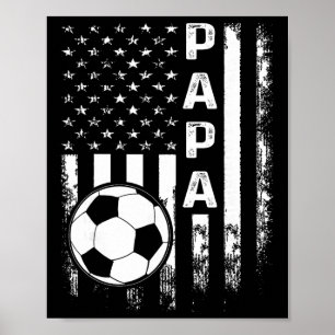 Poster Papai Futebol Bandeira Americana Vintage Natal Xma