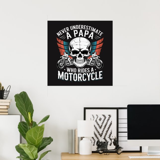 Poster Papai Motociclista Que Anda de Motocicleta (Escritório em casa)