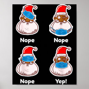 Poster Papai Noel Afro-Americano Correspondência Roupas d