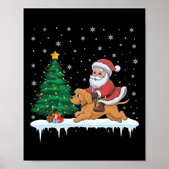 Poster Papai Noel Andando Apoo Cachorro Meninas Cristo (Frente)