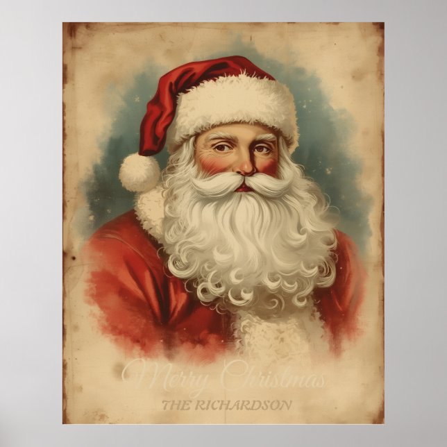 Poster Papai Noel antigo | Feriado Russo Vintage (Frente)