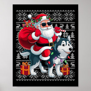 Poster Papai Noel ao Estilo de Suéter de Natal Feio Monta