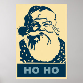 Pôster Papai noel art Feliz Natal Ho