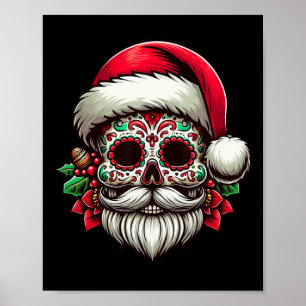 Poster Papai Noel Caveira de Açúcar México Calavera Natal
