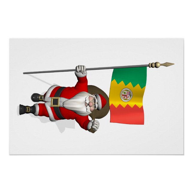 Pôster Papai Noel Com Alferes Da CA De Los Angeles (Frente)