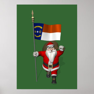 Pôster Papai Noel Com Alferes Da Carolina Do Norte