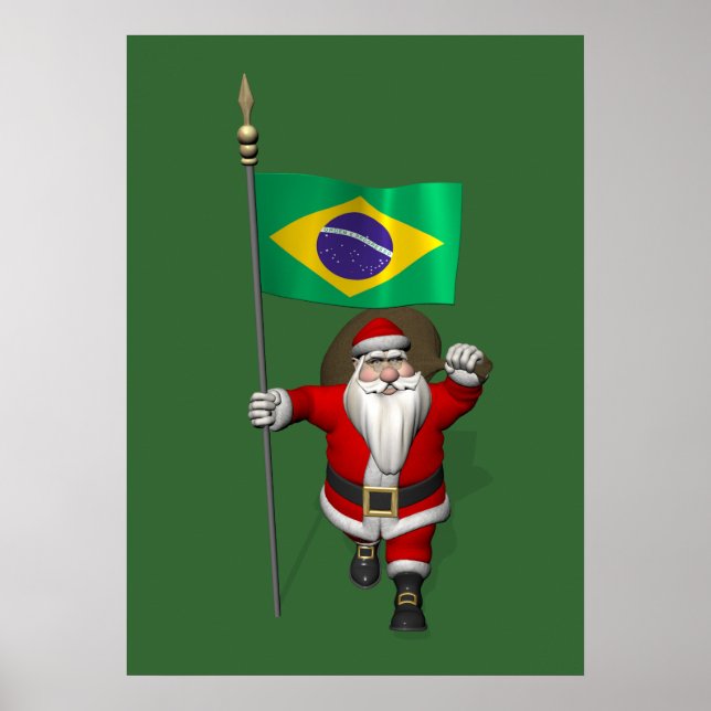 Pôster Papai Noel Com Alferes Do Brasil (Frente)
