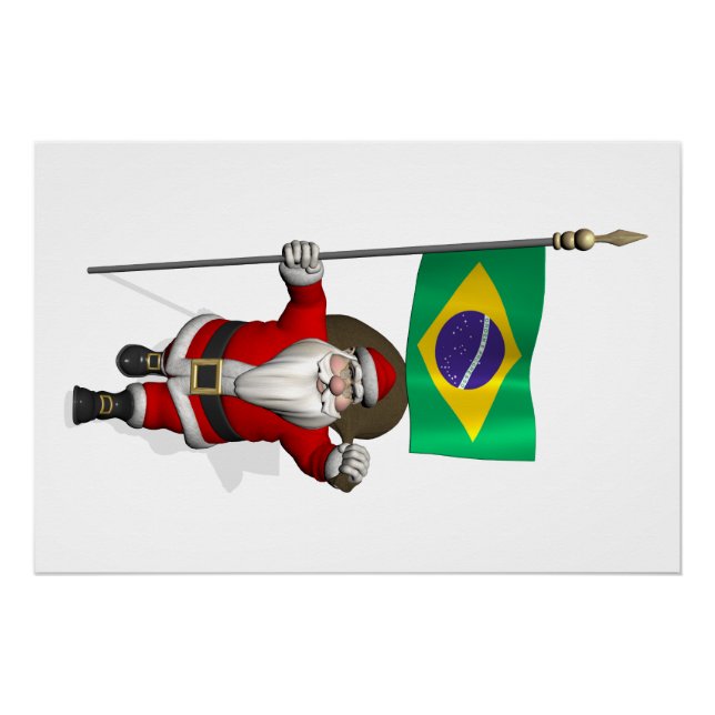 Pôster Papai Noel Com Alferes Do Brasil (Frente)