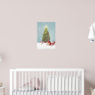 Poster Papai Noel com Árvore de Natal