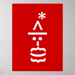 Pôster Papai Noel com barba de Natal Emoticon