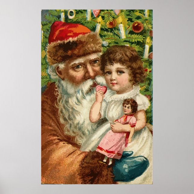 Pôster Papai Noel com Criança (Frente)