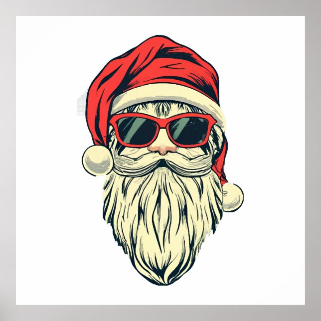 Poster Papai Noel com óculos (Frente)