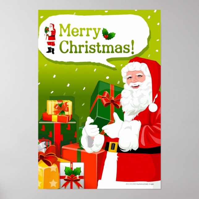 Poster Papai Noel com presentes (Frente)