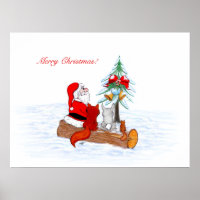 Papai Noel com Raposa e Esquilo do Coelho