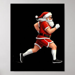 Poster Papai Noel Correndo Gráfico de Natal Corredor Mara