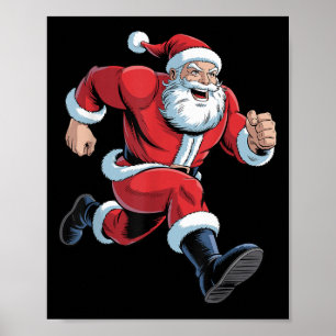 Poster Papai Noel Correndo Piada de Natal Corrida Cross C