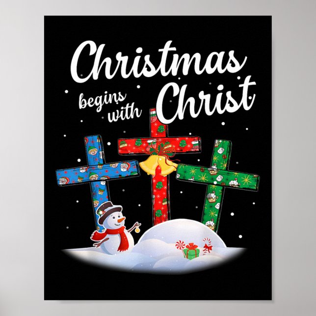 Poster Papai Noel Cristão Começa Com Cristo Cro (Frente)