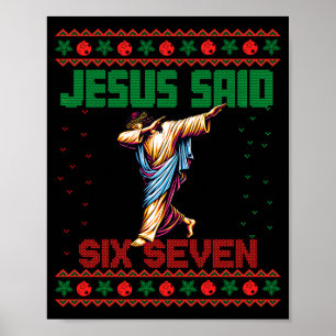 Poster Papai Noel Dabbing Diz Seis Sete 67 Meme Camisa de