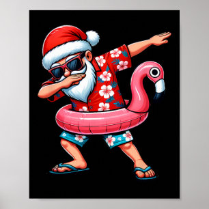 Poster Papai Noel Dabbing Natal Em Julho Havaiano Xmas Da