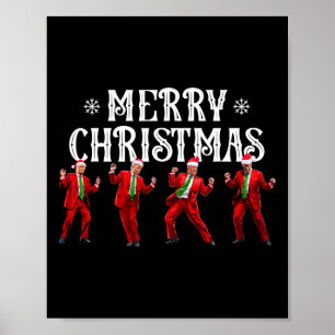 Poster Papai Noel Dança Trump Engraçado Natal Xmas Pijama