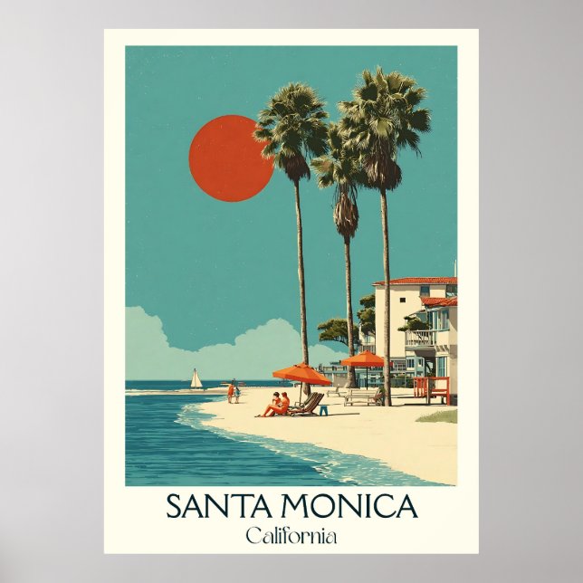 Poster Papai noel de Mônica California Art | Praia Icônic (Frente)