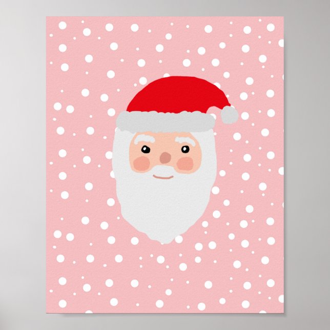 Poster Papai noel de pintura com ilustração em jolly (Frente)