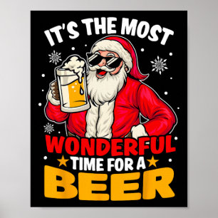 Poster Papai Noel divertido Natal Xmas Família Pijama Mas