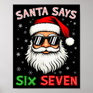 Poster Papai Noel Diz Seis Sete 6 7 Geração Z Alpha Meme