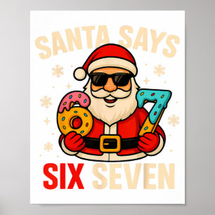 Poster Papai Noel Diz Seis Sete Meme Engraçado 67 Natal M