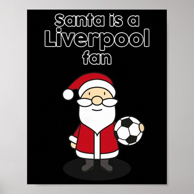 Poster Papai Noel é fã de futebol do Liverpool engraçado  (Frente)