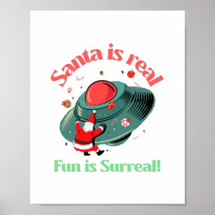 Poster Papai Noel É Real Diversão É Surreal