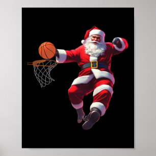 Poster Papai noel elf jogando basquete natal pajama spor