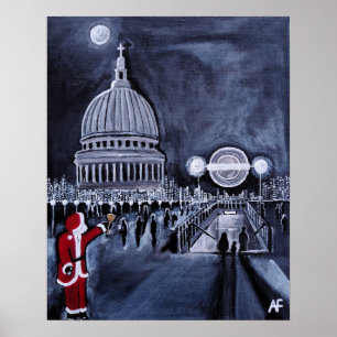 Poster Papai Noel em Londres Pintura de Alfred Fox