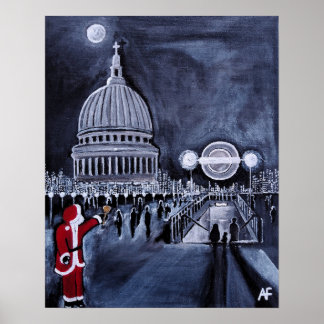 Poster Papai Noel em Londres Pintura de Alfred Fox