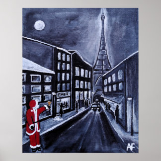 Poster Papai Noel em Paris Pintura de Alfred Fox