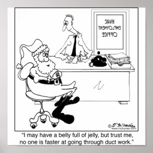 Pôster Papai noel em um escritório de emprego do