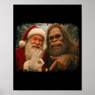 Poster Papai Noel engraçado 67 com Bigfoot Seis Sete 6 7