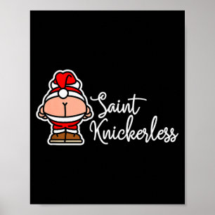 Poster Papai Noel engraçado da lua sem calcinhas Natal