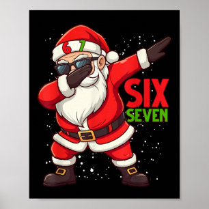 Poster Papai Noel engraçado Dab Six Seven Natal 67 Meme G