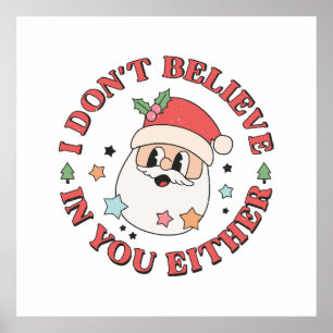 Poster Papai Noel engraçado de Natal