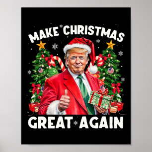 Poster Papai Noel engraçado Trump 2025 Faça o Natal Grand