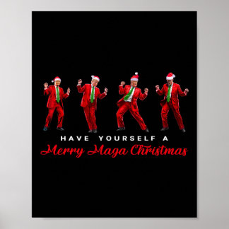 Poster Papai Noel Engraçado Trump Tenha Uma Alegre Mega C