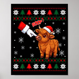 Poster Papai Noel Fazendeiro Divertido Ocidental Mão Boop