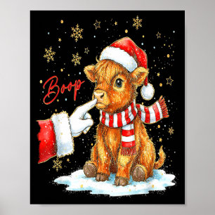 Poster Papai Noel Fazendeiro Engraçado Ocidental Mão Boop